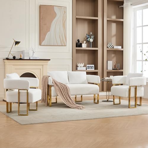 YISHENG Loveseat Sofa and 2 Accent Chairs, Comfy 3 Piece Sofa Couch - Image 5