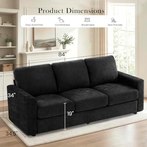 2 Pieces Chenille Sofa Sets w/Comfortable Back Cushions - Image 4