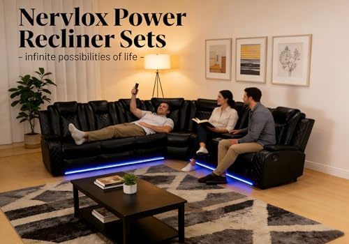 Power Sectional Sofa with LED, Power Recliner Sofa Couch Set - Image 3