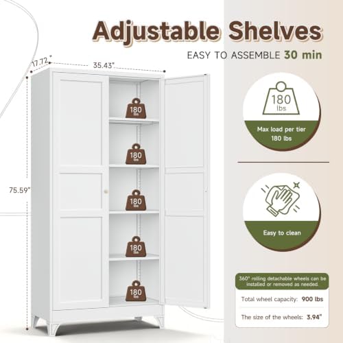 Letaya 76" H Metal Garage Storage Cabinets - Image 2