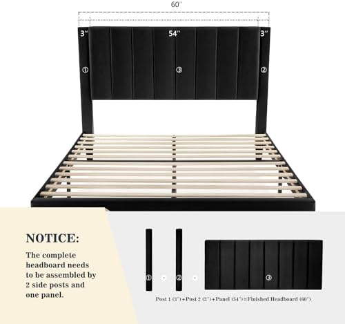 Allewie Queen Bed Frame/Velvet Upholstered Bed Frame - Image 4