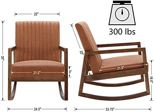 VESCASA Upholstered Faux Leather Rocking Chairs - Image 2