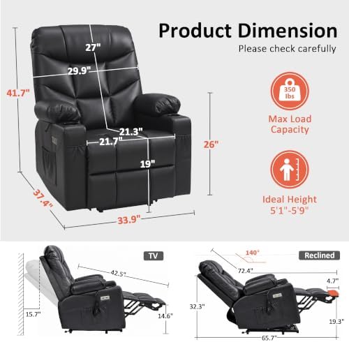 MCombo Power Lift Recliner for Elderly, Faux Leather 7287 - Image 3