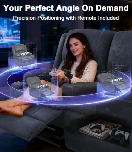 Power 3 Setaer Recliner Sofa, Wall Hugger Loveseat Recliner - Image 4