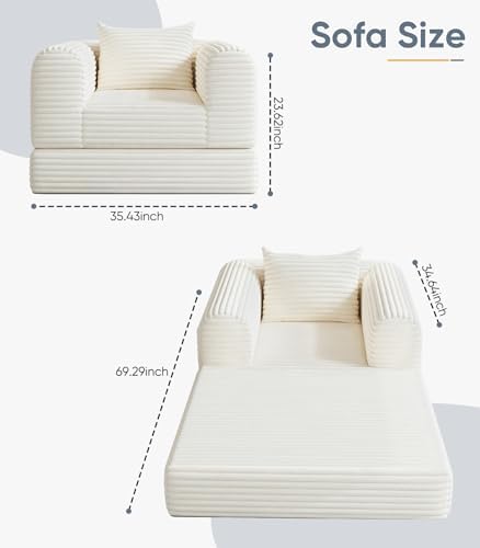 SYFERLORY Versatile 2 in 1 Boneless Armchair Chaise Lounge Chair Indoor - Image 2