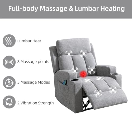 CANMOV Manual Recliner Sofa Set, Fabric Recliner Living Room Furniture Sets - Image 6