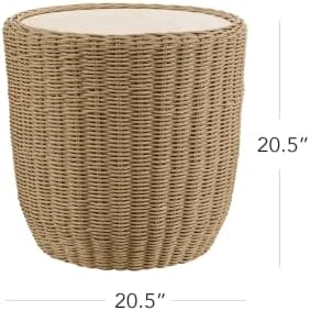 CHITA Wicker Outdoor Side Table, Rattan End Table - Image 6