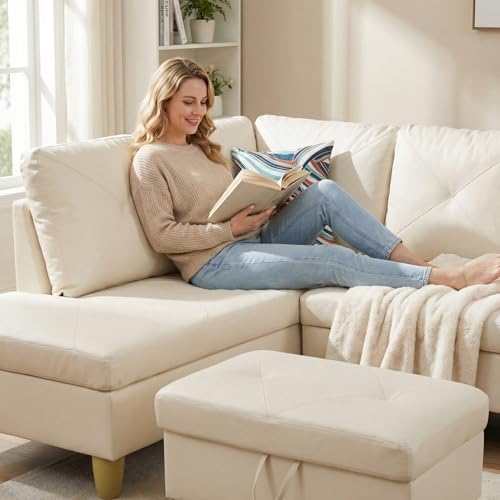 3-Piece L-Shaped Modular Leather Sofa – Convertible Sectional Couch - Image 6