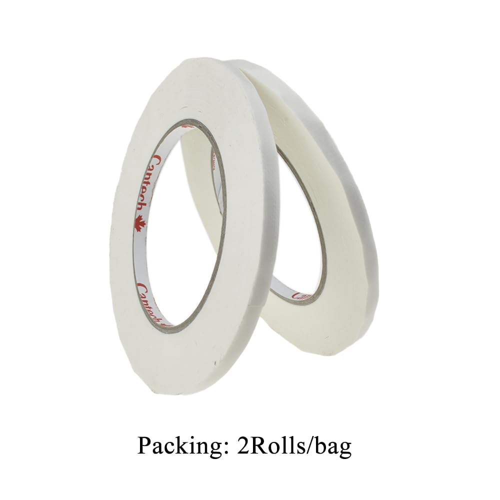 HAHIYO White 0.25Inch Wide Floral Tape, Waterproof Florist Tape Flower Wrap Adhesive Waterproof Decorative Tape for Bouquet Stem Wrapping Flower Arranging and Floral Craft, 2Rolls 200Feet/66Yard Total