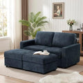69” Chenille Loveseat Couch W/Two Movable Ottoman by ACMEASE