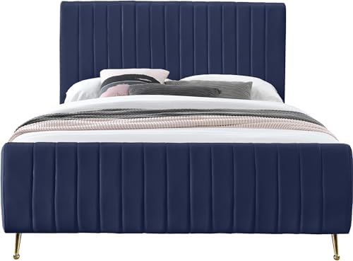 Meridian Furniture Zara Collection Modern | Contemporary Velvet Upholstered Bed - Image 4