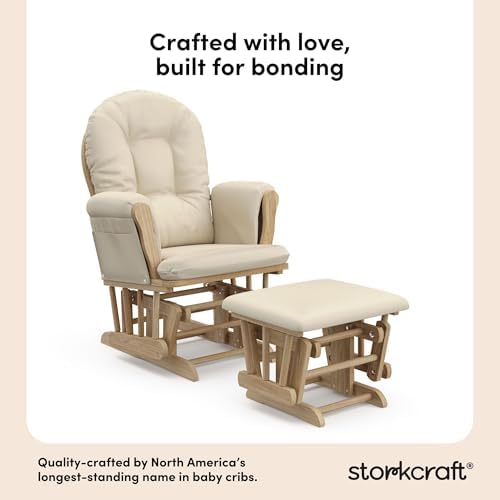 Storkcraft Premium Hoop Glider & Ottoman, Natural/Beige - Image 4