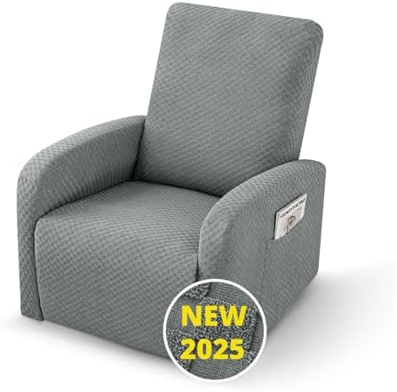 YEMYHOM 3 Pieces Stretch Recliner Slipcover Latest Jacquard Small Recliner by YEMYHOM