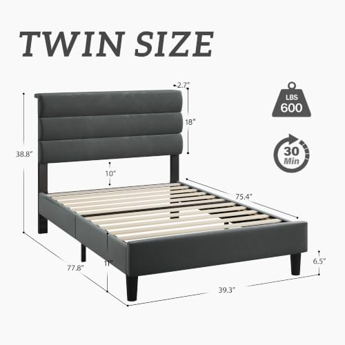Fluest Twin Bed Frame, Platform Bed Frame - Image 2
