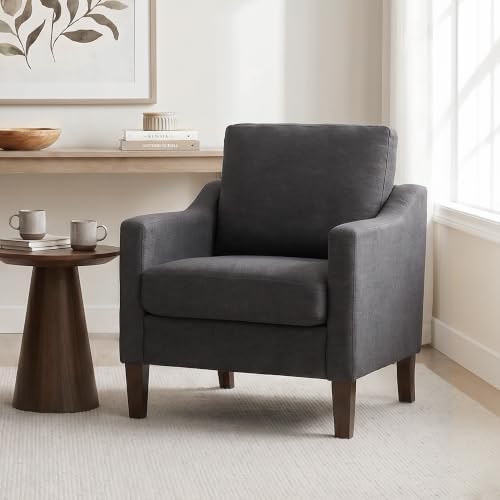 VKNOW Accent Chairs Set of 2, Modern Upholstered Armchairs, Dark Grey - Image 5