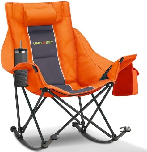 Unisakey Oversize Foldable Rocking Camping Chair300lbs Capacity by Unknown