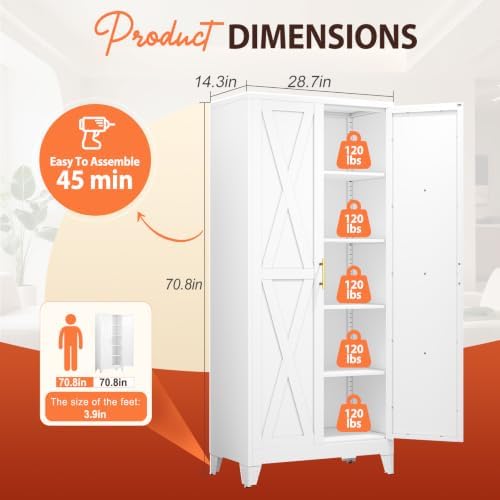 PAOFIN 71" H Kitchen Storage Cabinet - Image 2