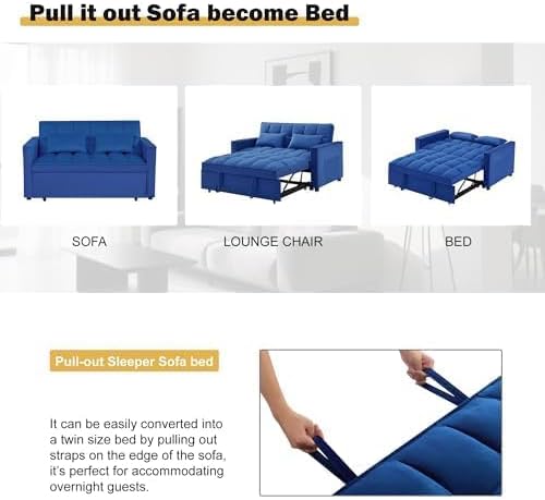 NicBex Sleeper Sofa Bed with Adjustable Backrest & Side Pockets - Image 7