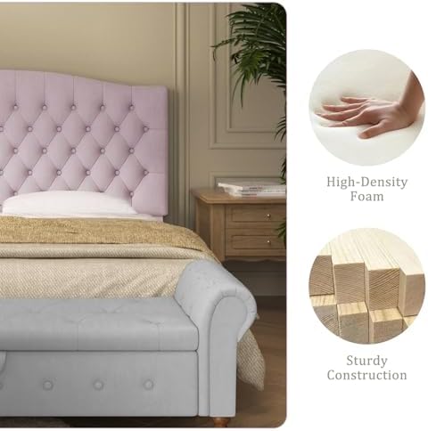 Furpopup Velvet Queen Size Headboard Only, Upholstered Wall Mount - Image 3