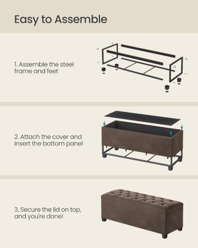 SONGMICS Storage Ottoman Bench, Foot Rest - Image 6