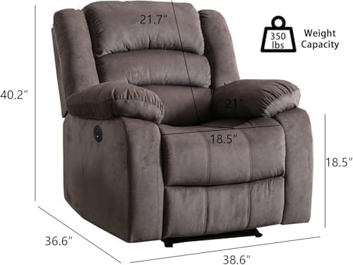 EBELLO Classic Power Recliner Chair, Oversized Electric Overstuffed Reclining - Image 3