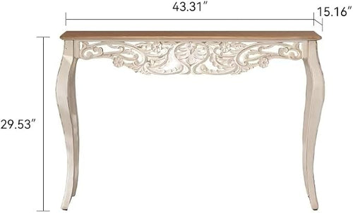 43.31” Vintage Antique Console Table, Weathered Wash Vintage French Country - Image 2