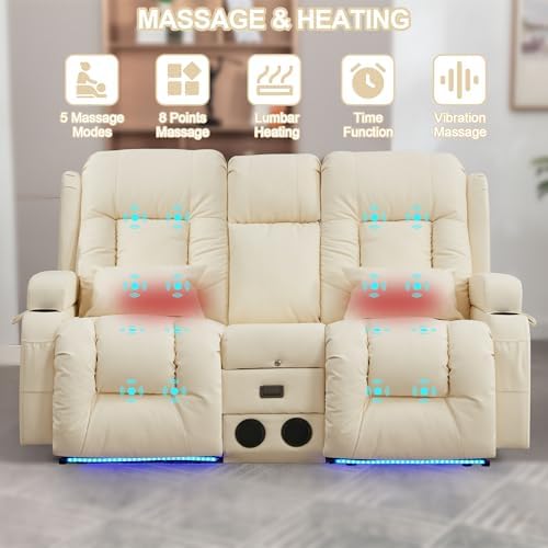TUNYI Power Loveseat Recliner Sofa - Image 5