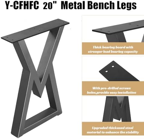 20 Inch Metal Coffee Table Legs, Diamond Shape End & Side Table Feets Heavy - Image 3