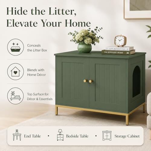 Homhedy 28.3" L Cat Litter Box Enclosure - Image 2