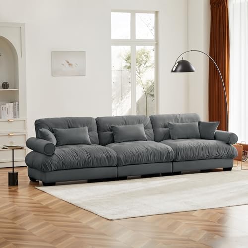 130" Modular Sectional Sofa, Velvet Upholstered Couches - Image 3