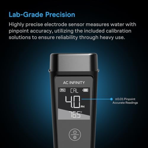 AC Infinity Hydroponic Meter PRO Kit, High Precision IP67 Digital pH Pen - Image 3