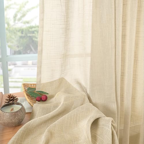 YoungsTex Burlap Linen Curtains 36 Inch Length - Image 5