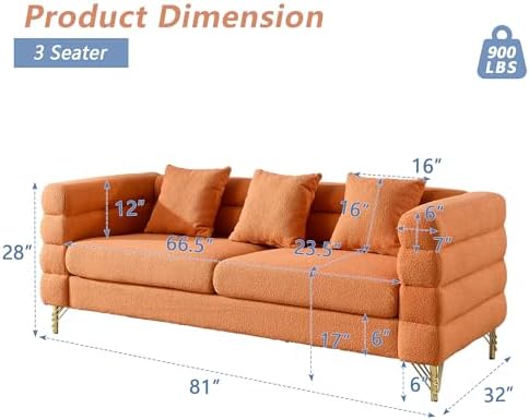 mikibama Modern Teddy Sectional Sofa, 81 Inch Oversized Sofa Couch, Luxury 3 - Image 2