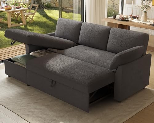 Sofa Bed, Sleeper Sofa with Storage, Pull Out Couch, L Shaped Sofa by FORTEVAHome