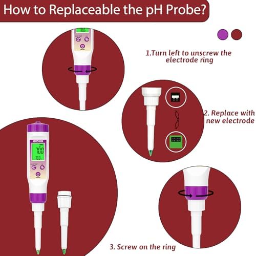 Food pH Meter Replacement Probe 2 in 1 pH Temperature Tester Spear Tip pH - Image 3