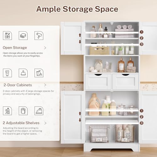 TEENFON Tall Bathroom Storage Cabinet - Image 4