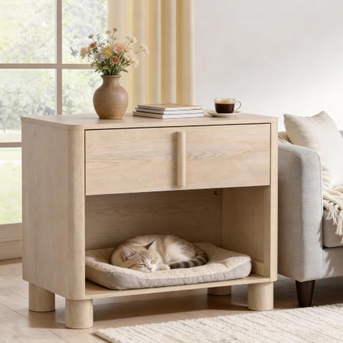 Nightstand Set of 2, Modern Curved End Tables - Image 3