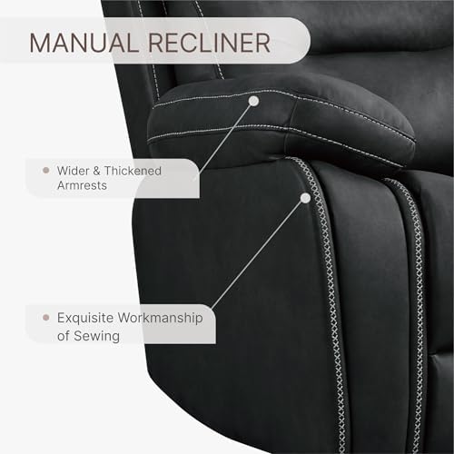 KISLOT Leather Recliner Chair Manual Sofa Rocker - Image 4