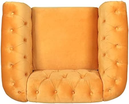 LEVNARY Velvet Chesterfield Armchair, Modern Sofa Chair - Image 3
