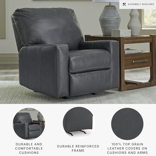 Signature Design by Ashley Leather Rocker Recliner Chair - Image 4