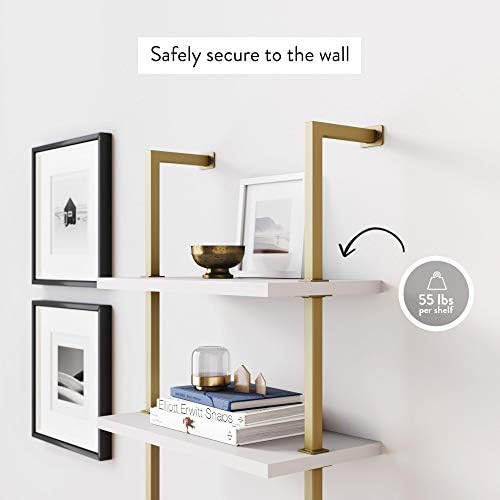 Nathan James Theo 5-Shelf Modern Bookcase, Open Wall Mount Ladder Bookshelf - Image 4