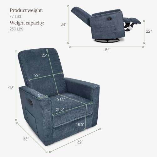 Evolur Raleigh Plus Nursery Glider Recliner - Image 3