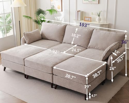 Rexulqo 104'' Modular Sectional Sofa - Image 2