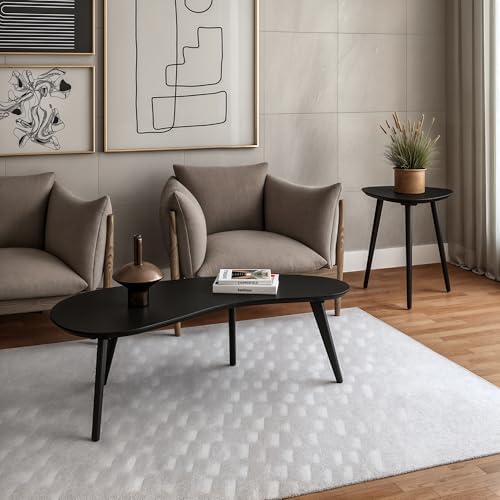Camaflexi Mid Century Modern Abstract Shaped Coffee Table/Wood/Black Finish - Image 6