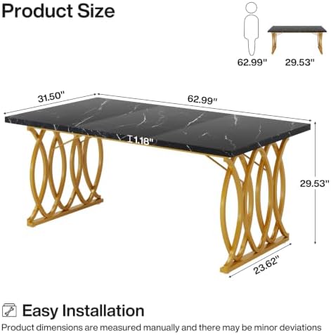 Tribesigns 63" Dining Table for 4 to 6 - Image 2
