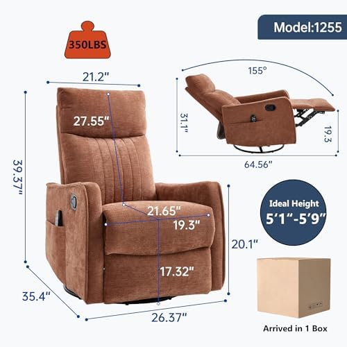 Manual Swivel Rocker Recliner Chair - Image 2