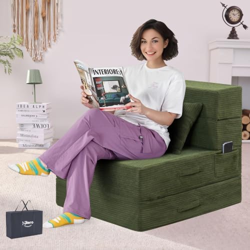 Folding Sofa Bed, Convertible Sleeper Chair Bed, Floor Sofa by HILERO