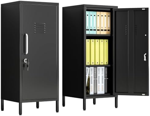 pozdeg 35.43" Black Lockable Small Metal Storage Locker by pozdeg