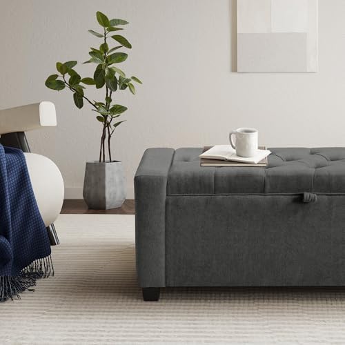 GRAINELL 42.13” Storage Ottoman Bench, Upholstered Tufted Bedroom Bench - Image 3