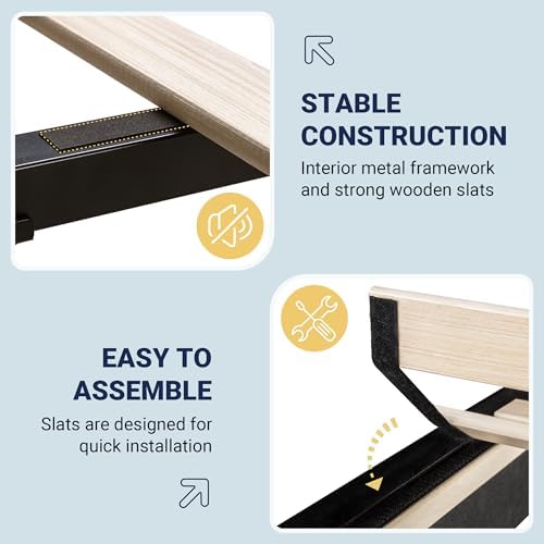 Allewie King Size Platform Velvet Bed Frame - Image 7